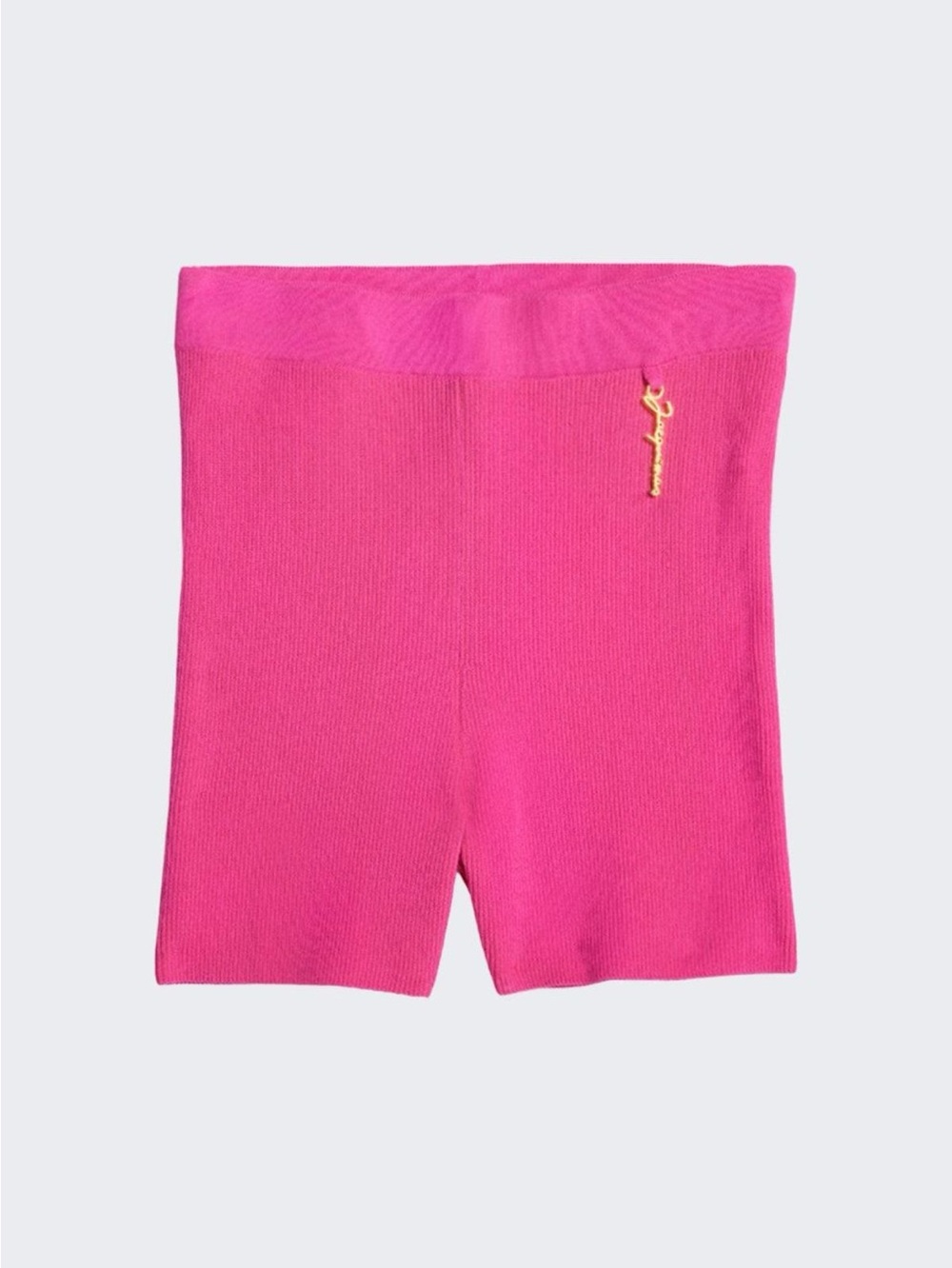 NWOT Jacquemus Hot Pink Ribbed Short with Gold Charm